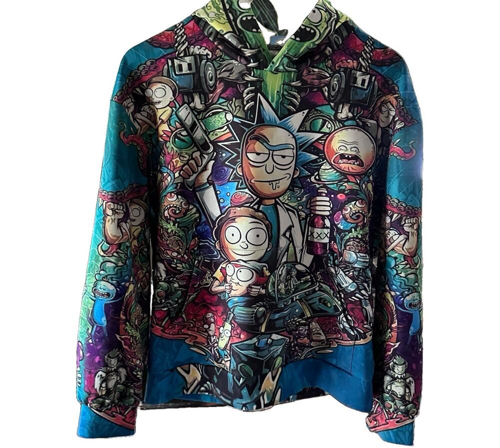 Hoodie Rick & Morty Men M Women M-L Rick & Morty Pullover Graphic M&M